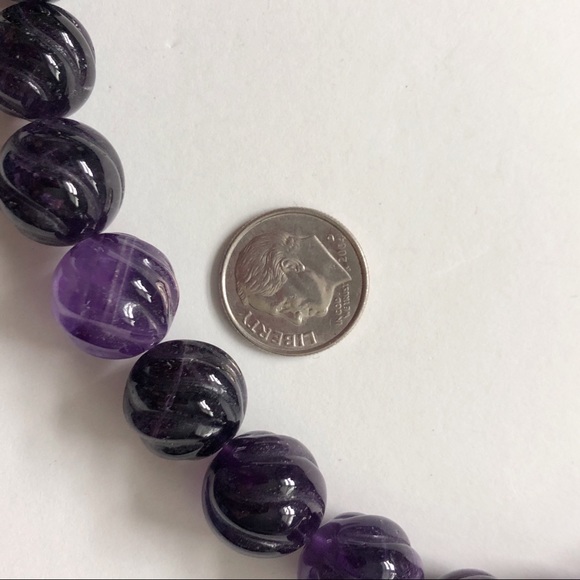 Desert Rose Trading Carved Amethyst Bead Sterling Silver Necklace - Picture 13 of 13